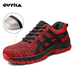 Guyisa popular outdoor sports anti smash and stab light breathable and indestructible safety work shoes