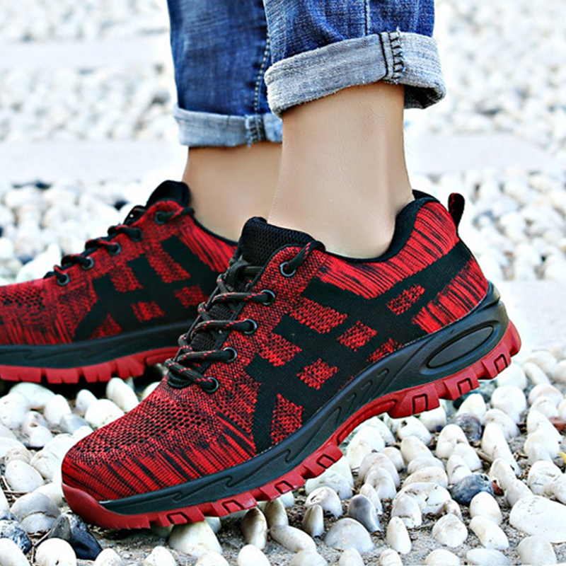 Guyisa popular outdoor sports anti smash and stab light breathable and indestructible safety work shoes
