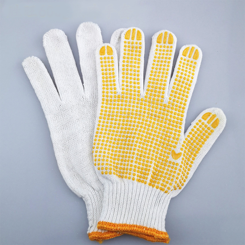 Cotton Gloves Vinyl PVC dot safety gloves  sorting gloves