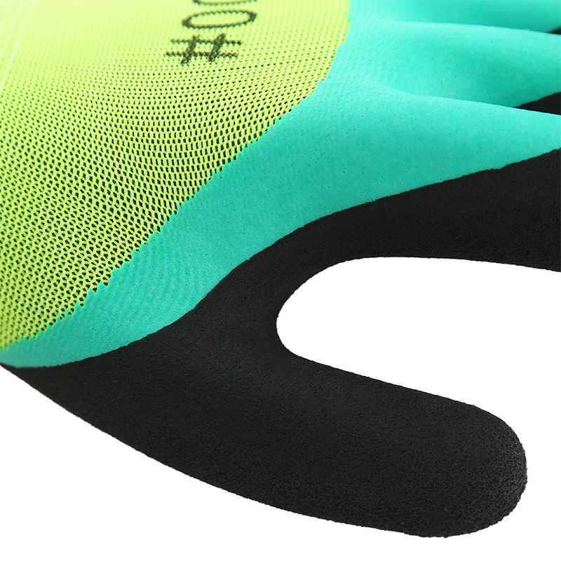 High-quality wear-resistant acid and alkali resistant rubber spliced breathable safety protective gloves