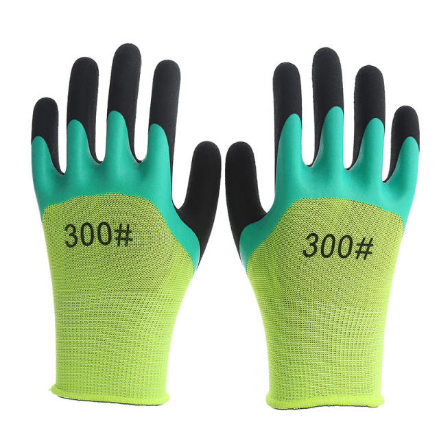 High-quality wear-resistant acid and alkali resistant rubber spliced breathable safety protective gloves