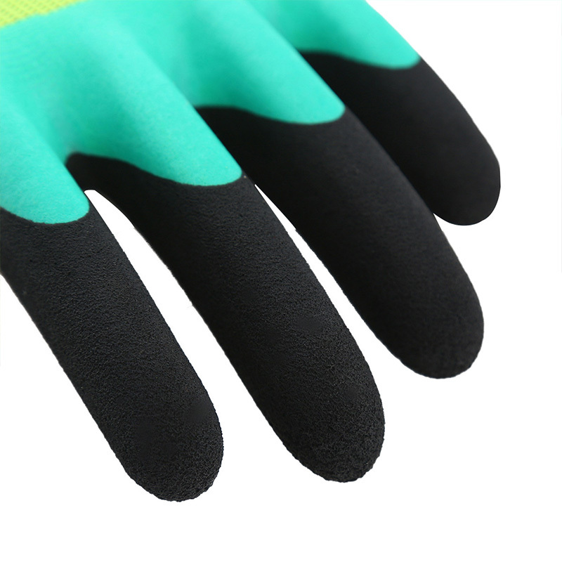 High-quality wear-resistant acid and alkali resistant rubber spliced breathable safety protective gloves