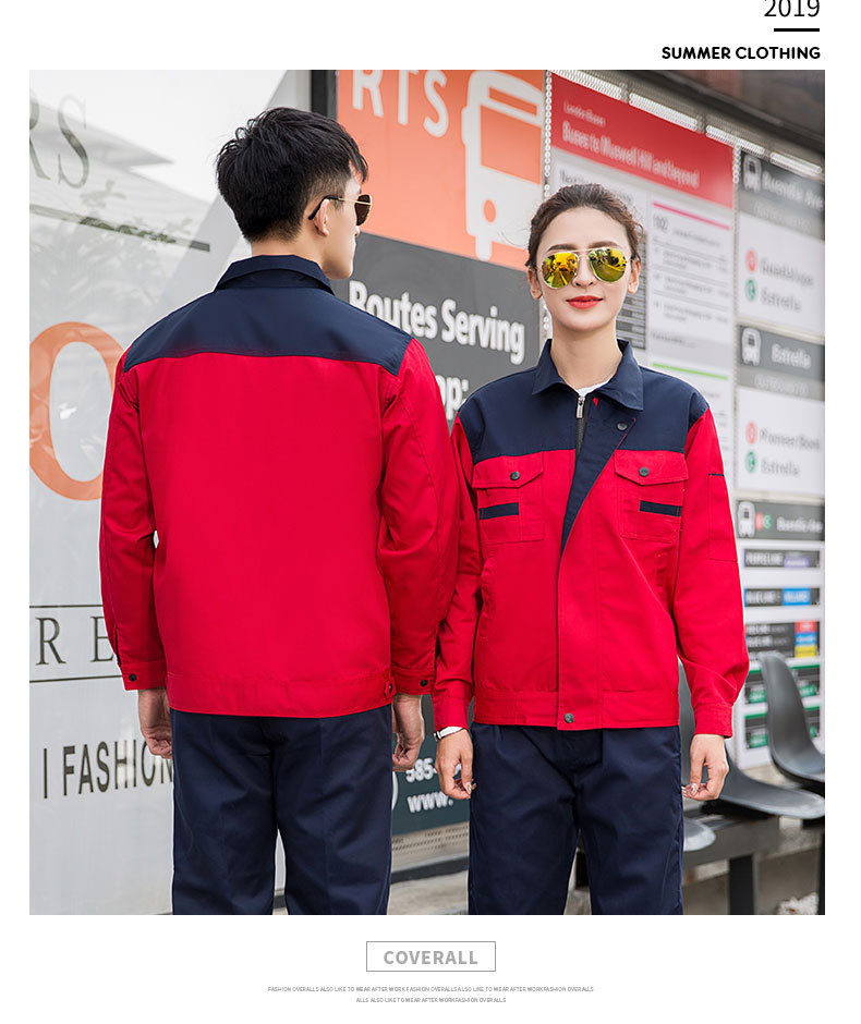 Spring and autumn models of multi-color wear-resistant and breathable men's and women's safety suits