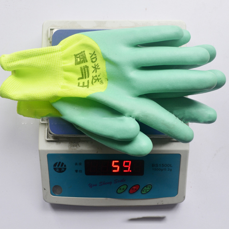 construction latex work nitrile coated hand gloves