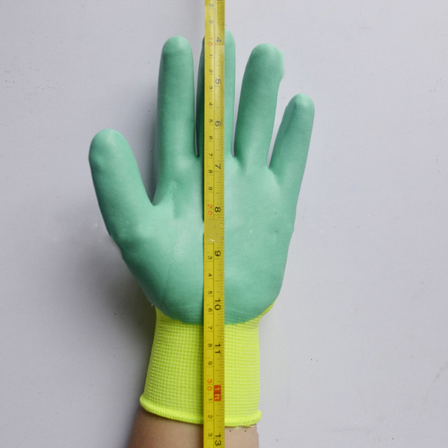 construction latex work nitrile coated hand gloves