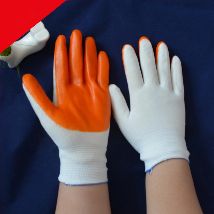 Hot selling latex wear resistant protective gloves, environmental protection and breathable safety working gloves