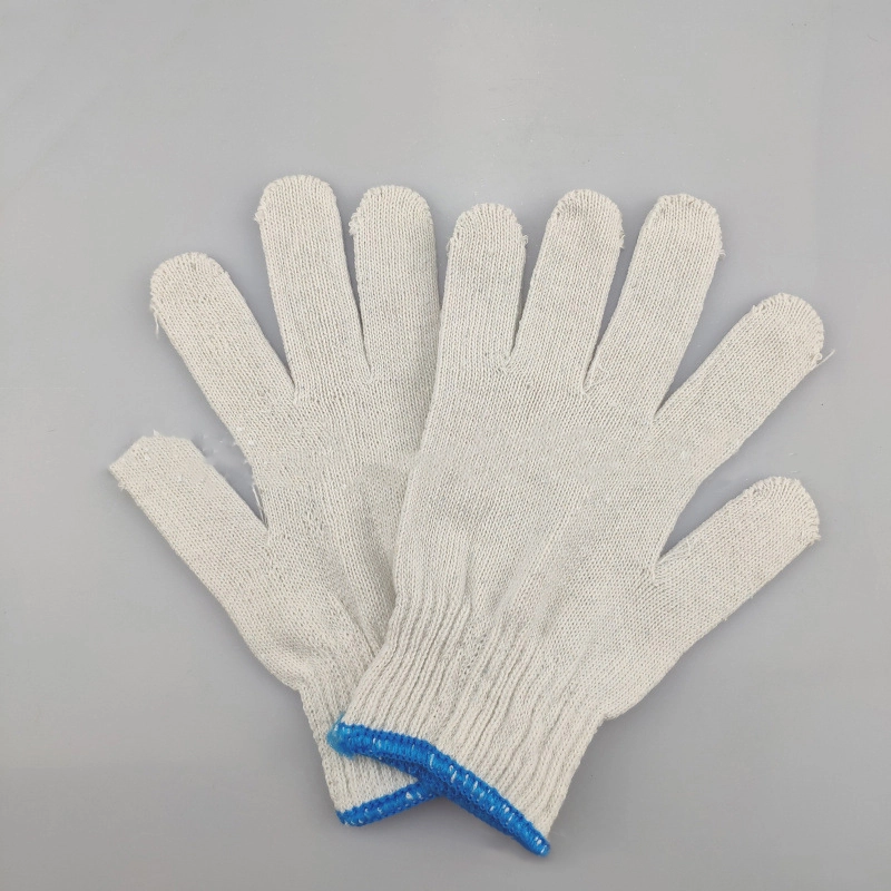 custom Industrial safety construction anti slip grip heavy duty Cotton Blend Blue Rubber latex coated gardening working gloves