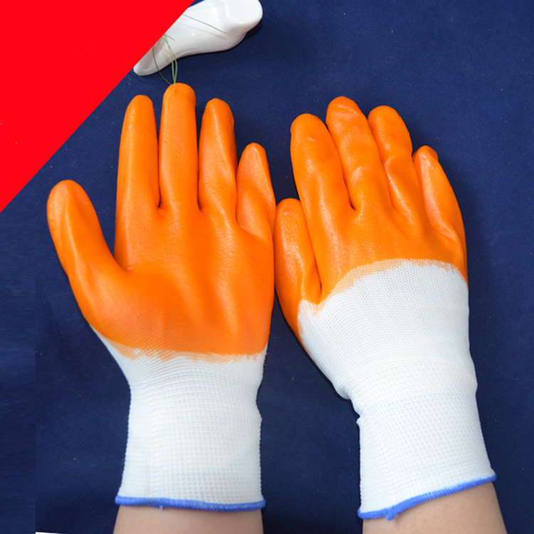 Hot selling latex wear resistant protective gloves, environmental protection and breathable safety working gloves