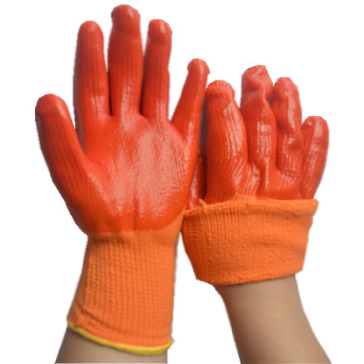 High quality customized logo knitted polyester nylon wholesale labor coating  hand garden work safety gloves
