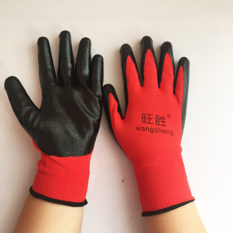 wholesale industrial construction hand protection garden work safety nitrile foam coated gloves