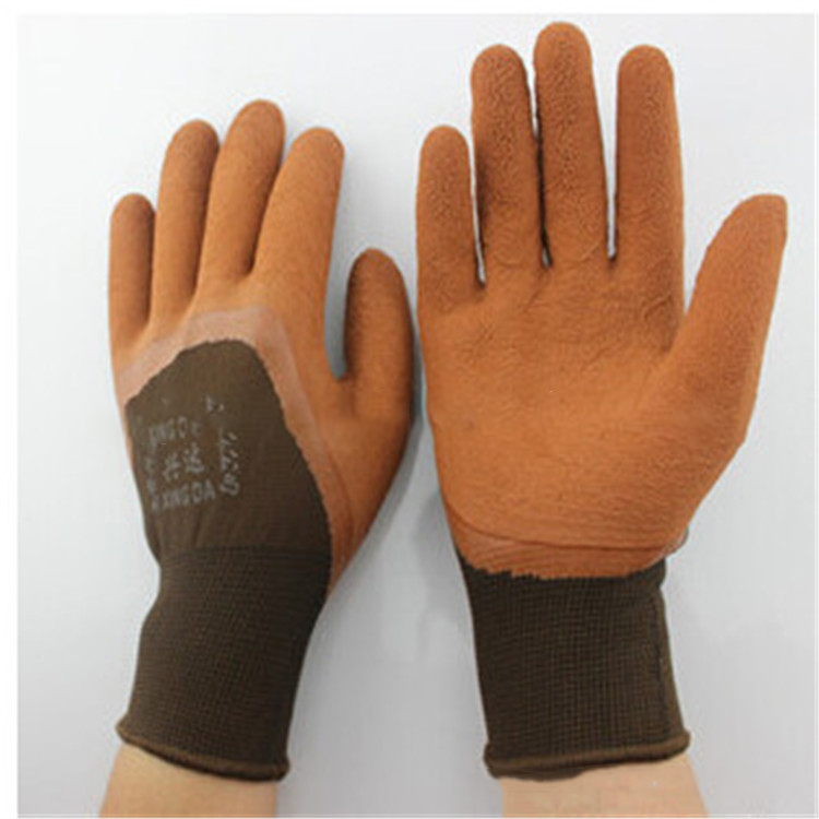 Fashion splicing anti slip wear resistant protective gloves breathable comfortable safety gloves