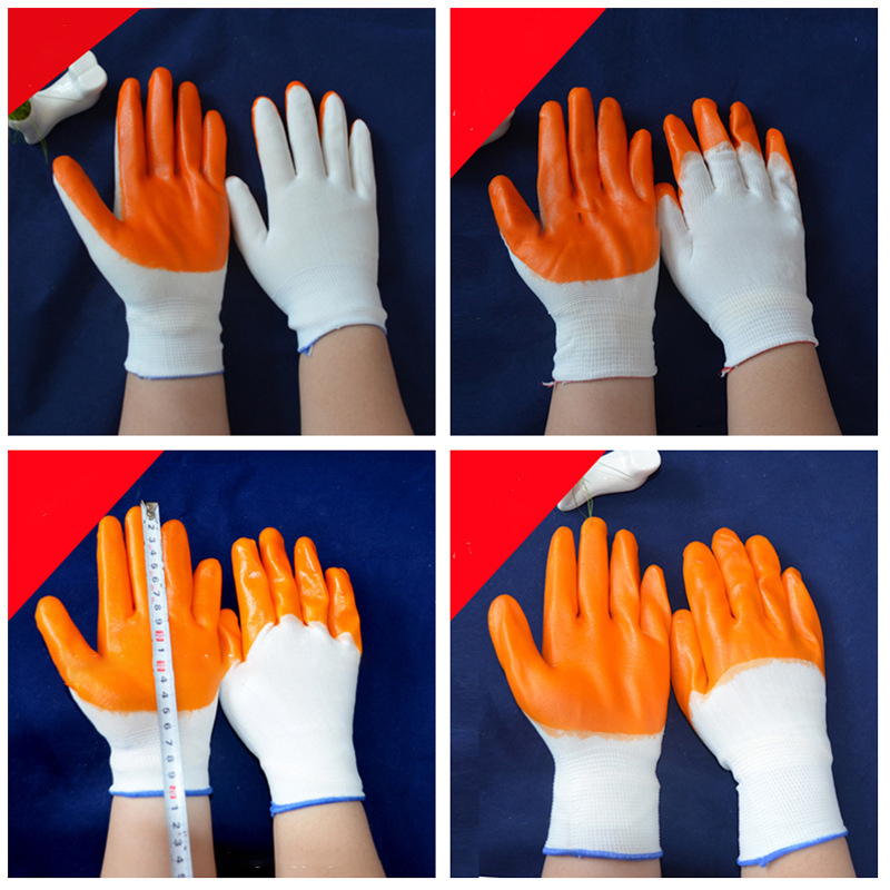 Protective acid and alkali resistant safety gloves produced by heavy industry