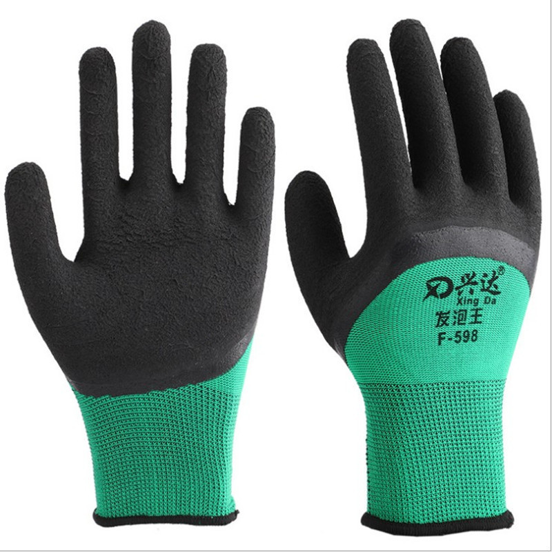 Fashion splicing anti slip wear resistant protective gloves breathable comfortable safety gloves