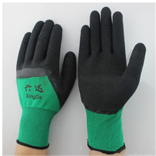 Fashion splicing anti slip wear resistant protective gloves breathable comfortable safety gloves