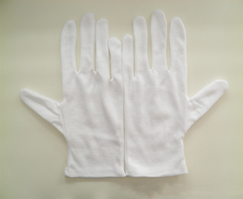 Custom silk screen printed white microfiber jewelry clean polished gloves