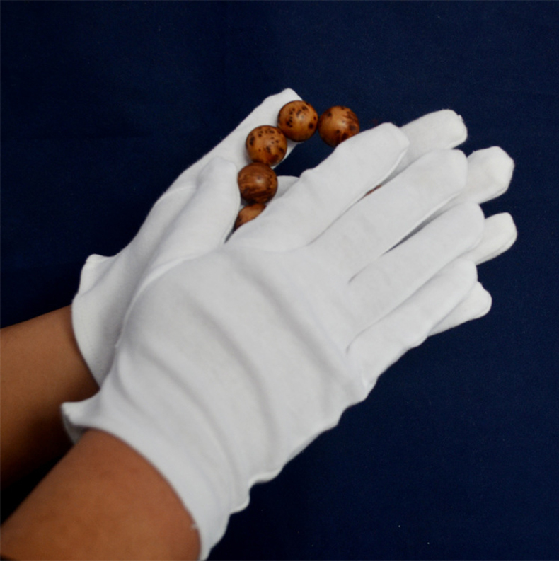 Custom silk screen printed white microfiber jewelry clean polished gloves