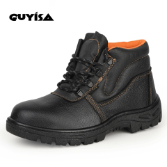 GUYISA Industrial production safety boots high tube protective skid - resistant rubber sole steel toe safety shoes