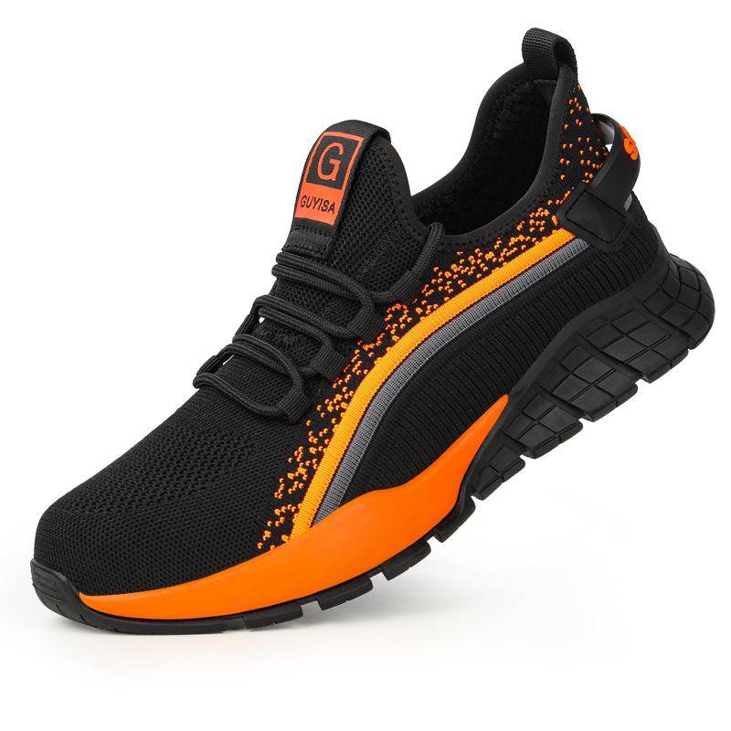 Guyisa top selling Chinese high quality steel toe safety shoes wear resistant and elastic working shoes