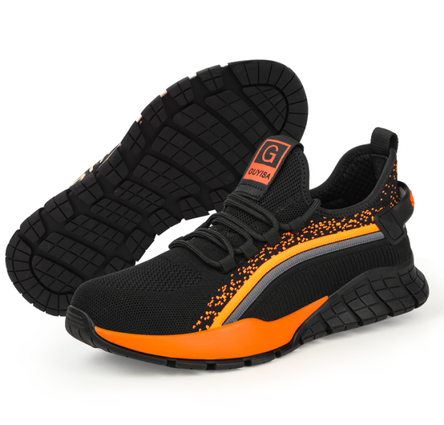 Guyisa top selling Chinese high quality steel toe safety shoes wear resistant and elastic working shoes