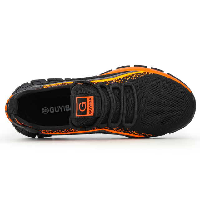 Guyisa top selling Chinese high quality steel toe safety shoes wear resistant and elastic working shoes