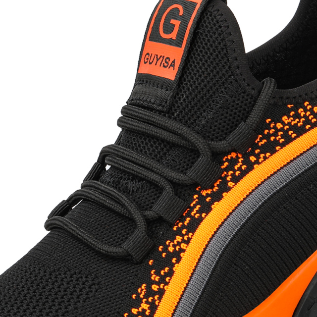Guyisa top selling Chinese high quality steel toe safety shoes wear resistant and elastic working shoes