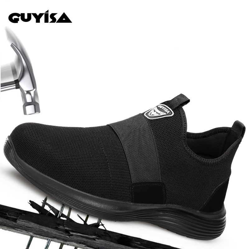 GUYISA steel toe cap safety shoes anti-smash and anti-stab work shoes