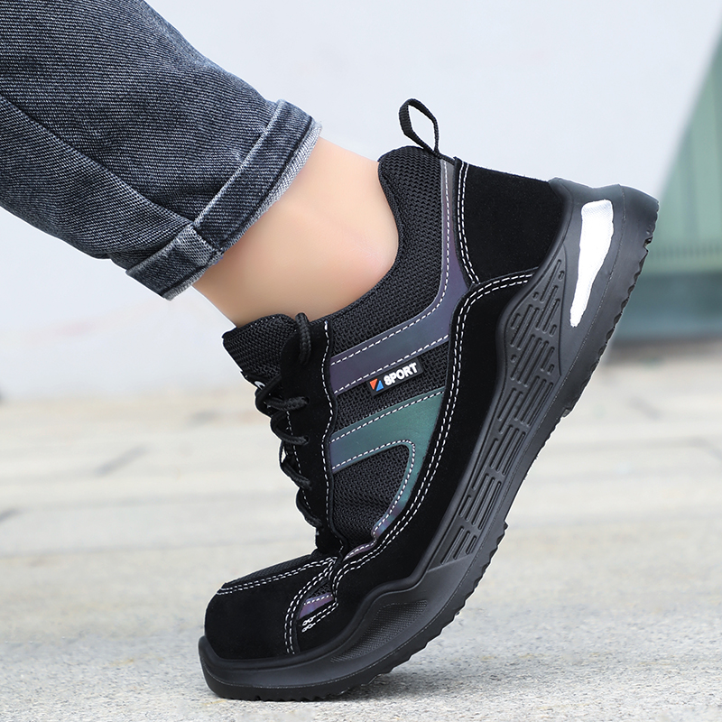 steel toe cap safety shoes anti-smashing PU sole work shoes