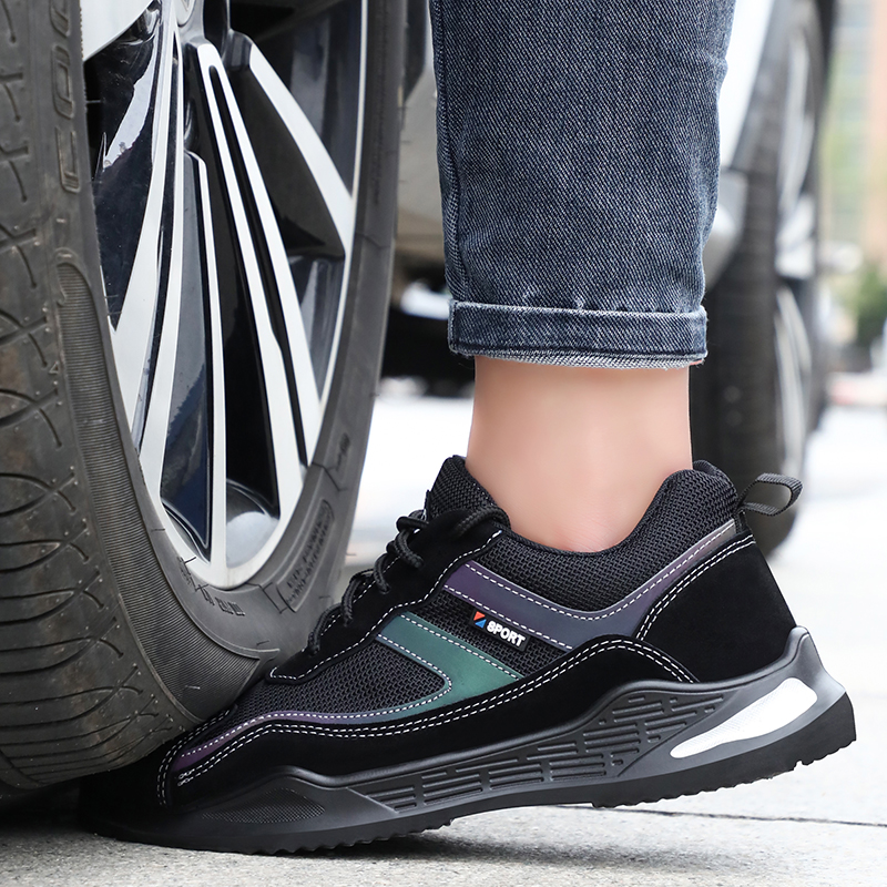steel toe cap safety shoes anti-smashing PU sole work shoes