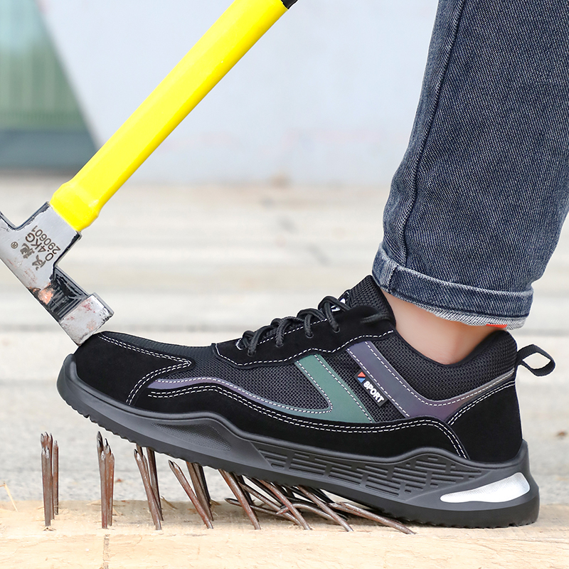 steel toe cap safety shoes anti-smashing PU sole work shoes