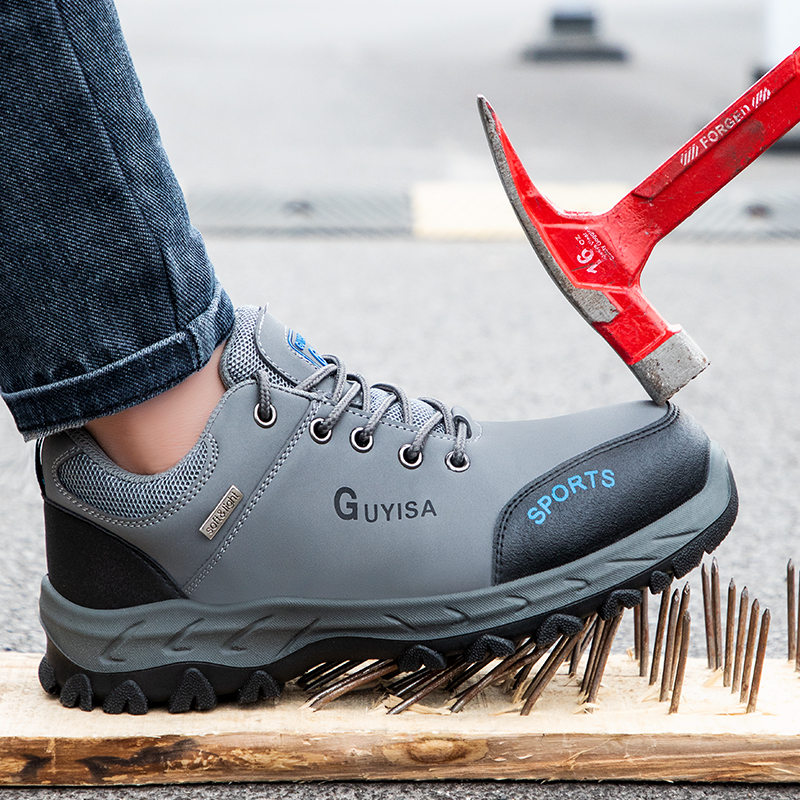 steel bottom safety shoes anti-smash and anti-stab work shoes