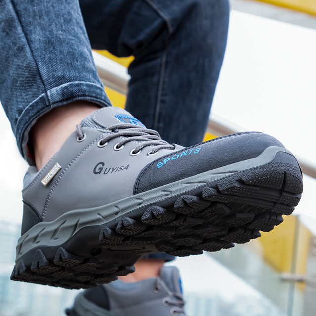 GUYISA steel bottom safety shoes anti-smash and anti-stab work shoes
