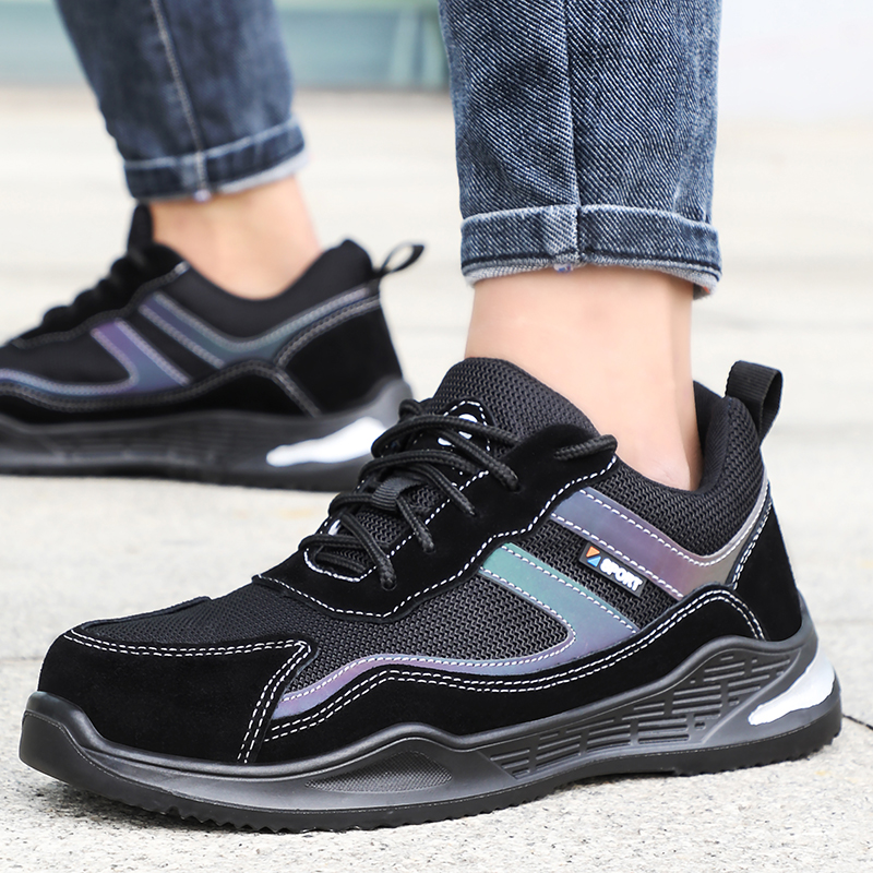 steel toe cap safety shoes anti-smashing PU sole work shoes