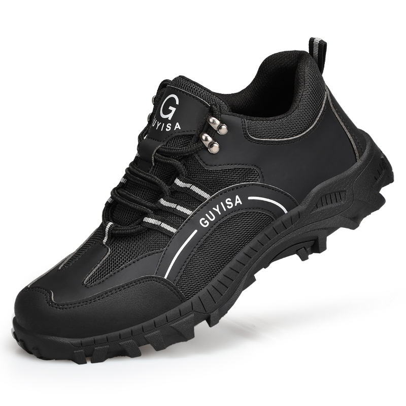 GUYSIA brand 1091 fashion microfiber leather work shoes anti-smashing anti-stab safety shoes