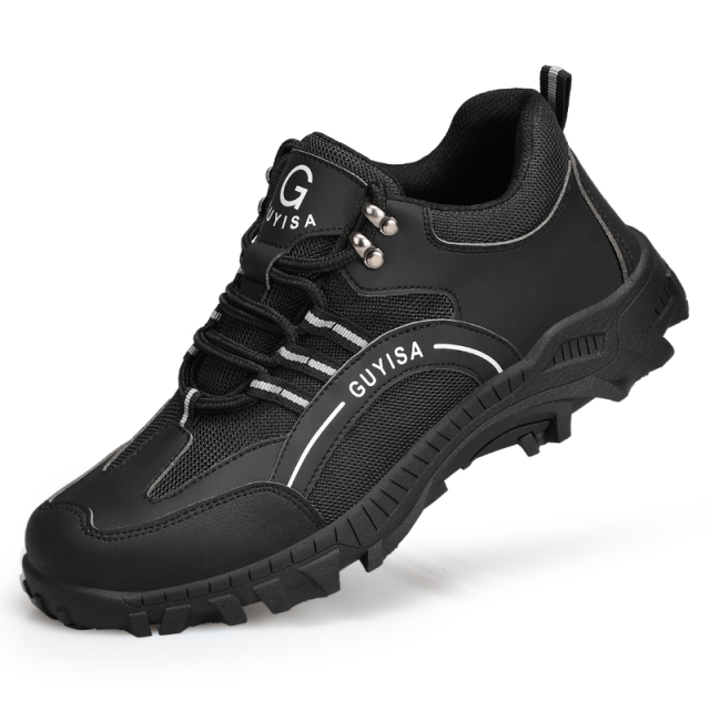 GUYSIA brand 1091 fashion microfiber leather work shoes anti-smashing anti-stab safety shoes