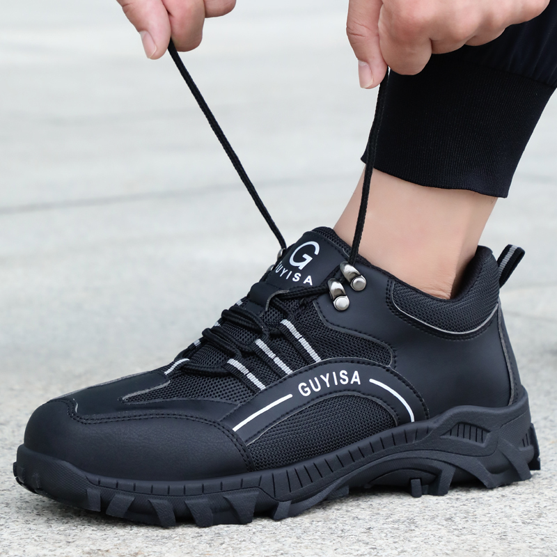 GUYSIA brand 1091 fashion microfiber leather work shoes anti-smashing anti-stab safety shoes