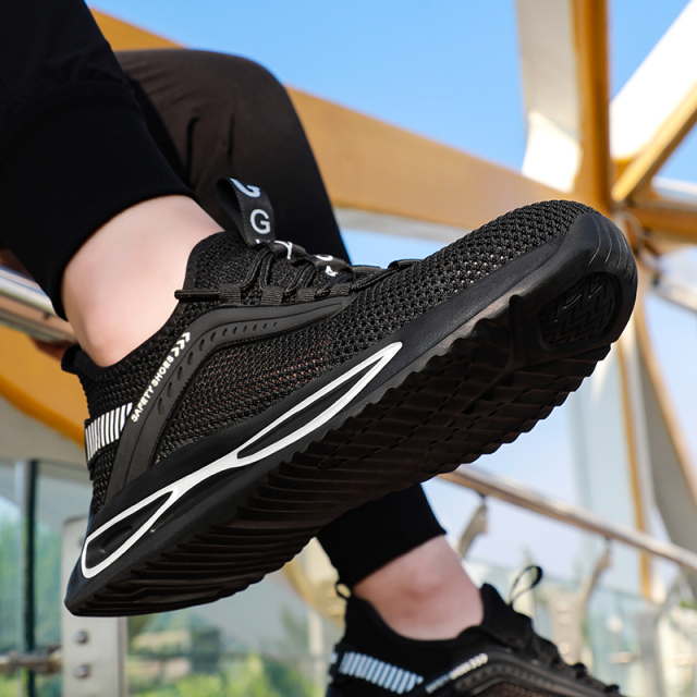 GUYSIA summer rubber-soled safety boots steel toe cap work shoes