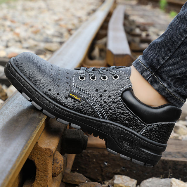 GUYSIA summer steel-toed safety boots anti-smashing work shoes