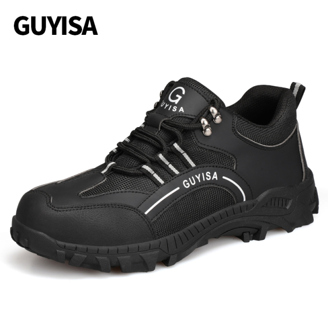 GUYSIA brand 1091 fashion microfiber leather work shoes anti-smashing anti-stab safety shoes