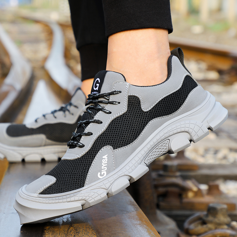 summer safety shoes anti-smash and anti-stab steel toe cap work shoes