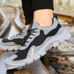 GUYSIA summer safety shoes anti-smash and anti-stab steel toe cap work shoes