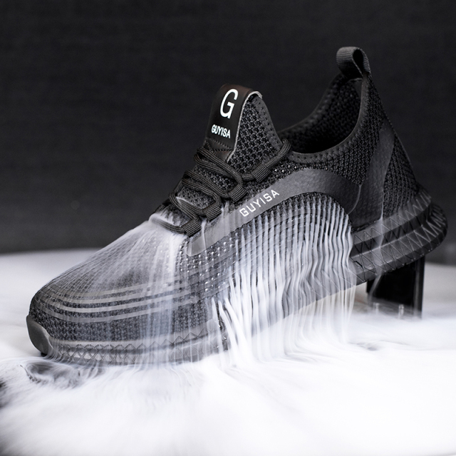 GUYSIA 1093 black breathable summer work shoes
