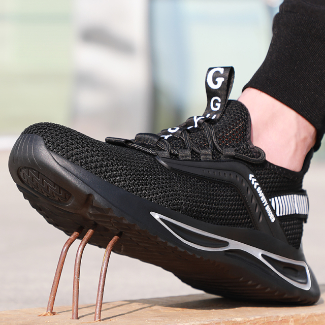 GUYSIA summer rubber-soled safety boots steel toe cap work shoes