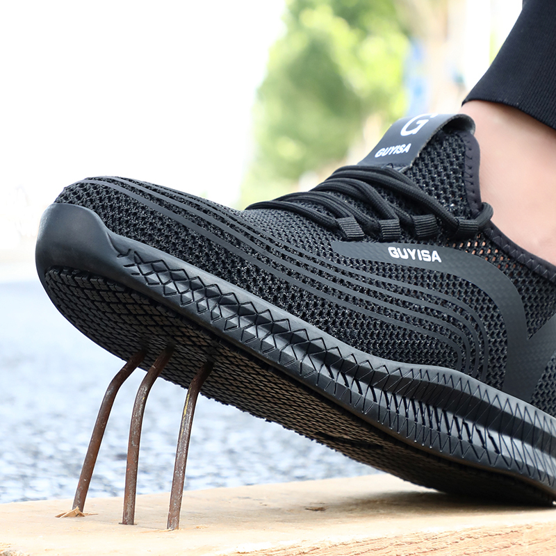 GUYSIA 1093 black breathable summer work shoes