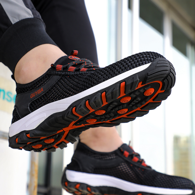 GUYSIA rubber-soled safety shoes anti-smash and anti-stab work shoes