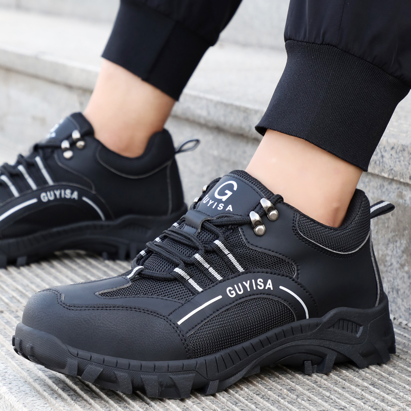 GUYSIA brand 1091 fashion microfiber leather work shoes anti-smashing anti-stab safety shoes