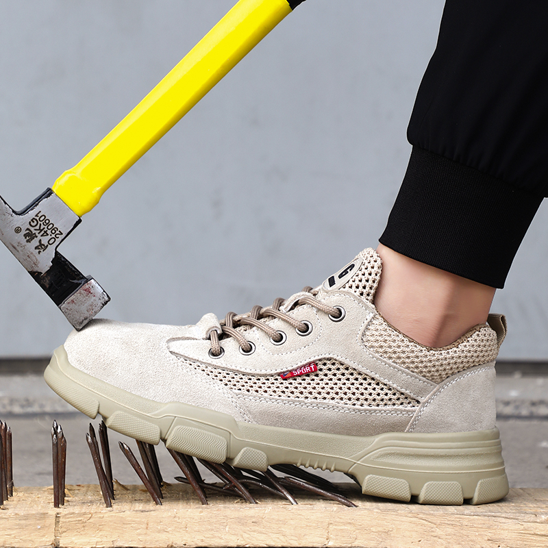 Summer Breathable Mesh Upper Industrial Work Safety Shoes