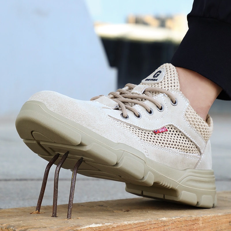Summer Breathable Mesh Upper Industrial Work Safety Shoes