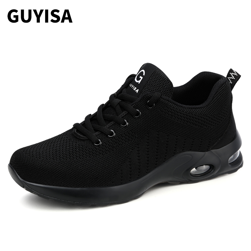 GUYISA 9192 Fly Woven Lightweight Breathable Fashion Steel Toe Shoes