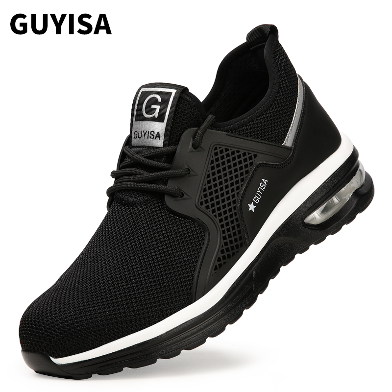 GUYISA 9192 Fly Woven Lightweight Breathable Fashion Steel Toe Shoes