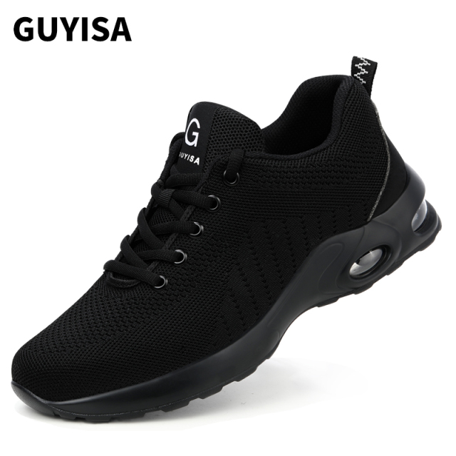 GUYISA 9192 Fly Woven Lightweight Breathable Fashion Steel Toe Shoes